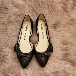 Anne Klein Pointed Toe Open Side Ballet Flat